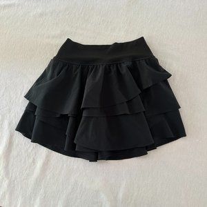 Offline by Aerie Tiered Ruffle Skirt Black